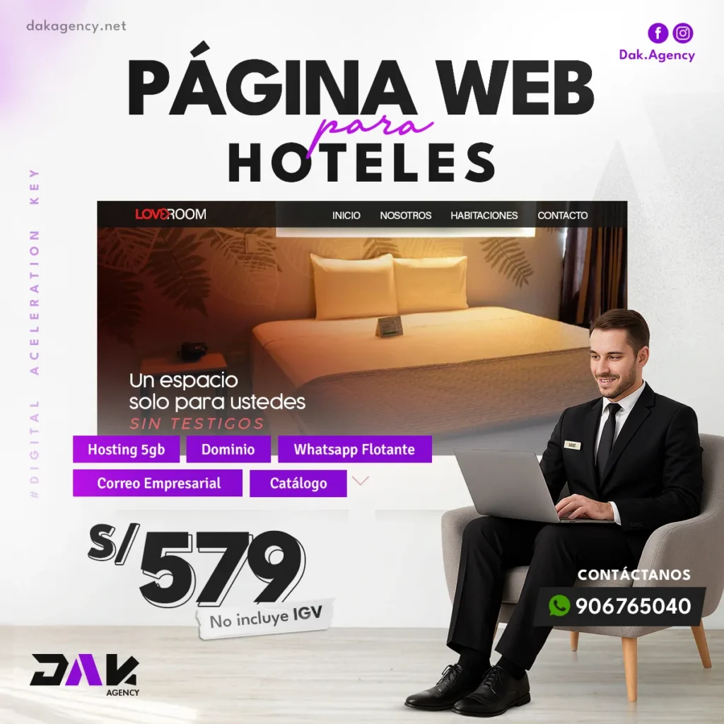 Página web para hoteles - diseño web con reservas directas - DAK Agency