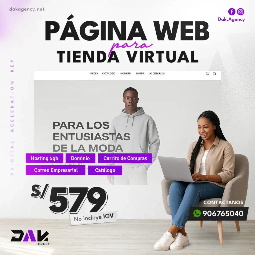 Página web para tiendas y ecommerce - diseño de tienda online que vende - DAK Agency