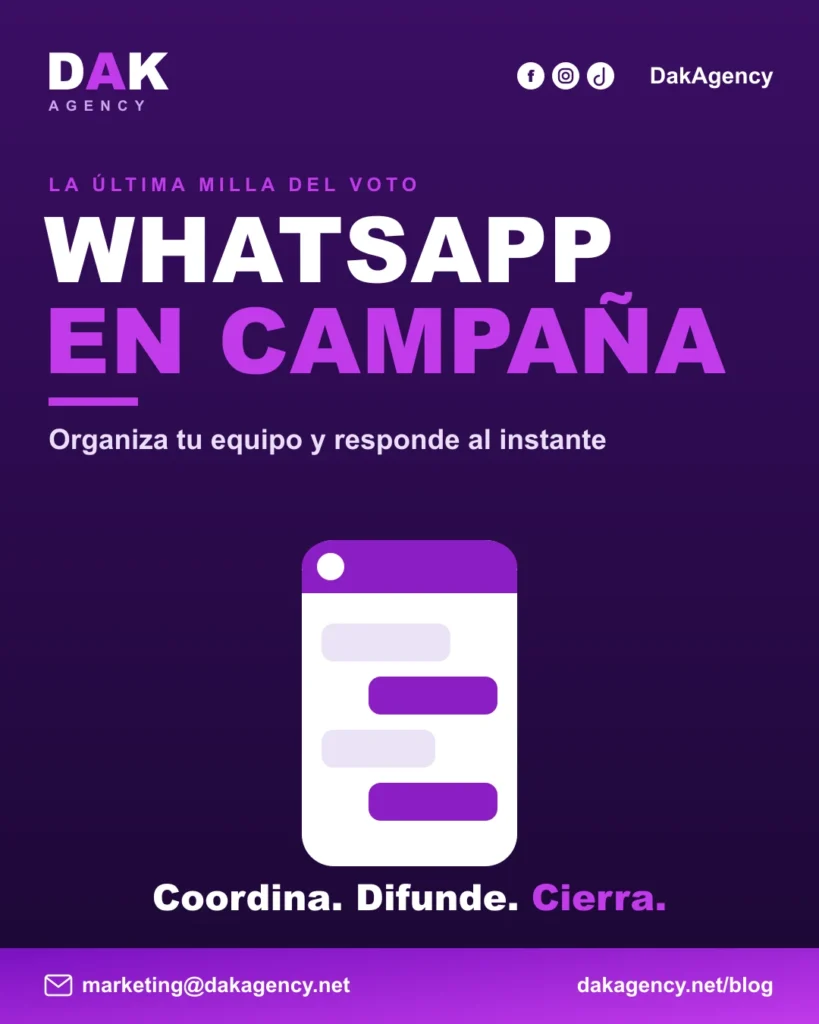 WhatsApp para campañas políticas en Chiclayo - organización de voluntarios y difusión responsable - DAK Agency