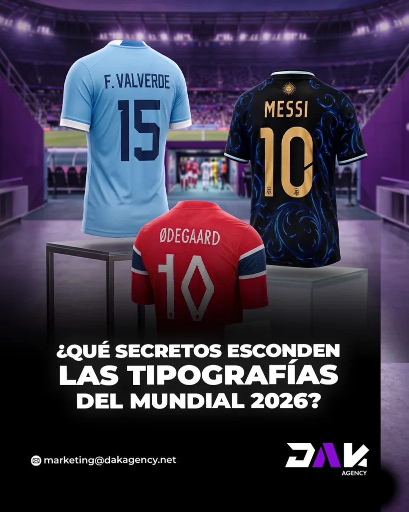 Camisetas del Mundial 2026 con tipografías a medida de Argentina, Uruguay y Noruega - tipografía de marca - DAK Agency