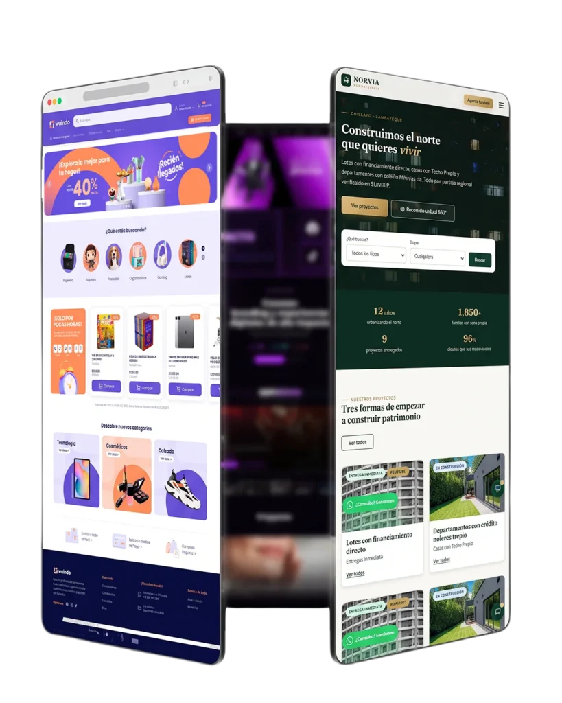 Mockups de páginas web de negocios en celular y escritorio - página web propia o redes sociales - DAK Agency