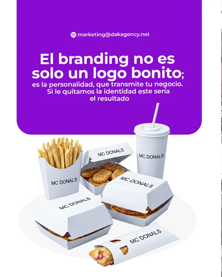 Empaques de comida rapida sin identidad de marca sobre fondo morado - que es el branding - DAK Agency