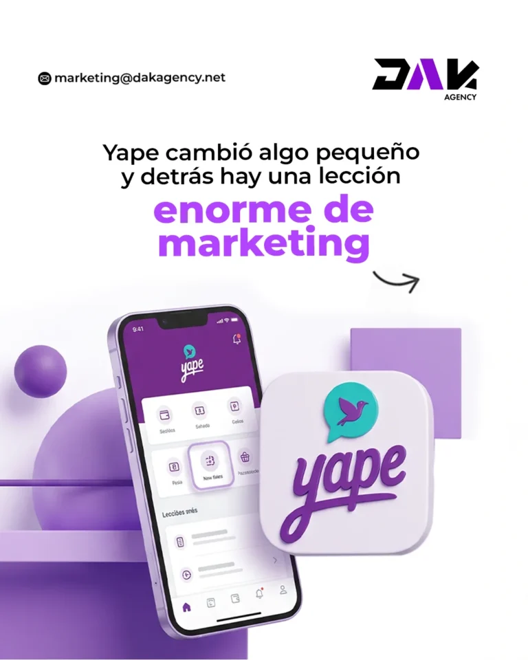 App de Yape en un celular junto al mensaje sobre la leccion de marketing detras de un detalle - marketing emocional - DAK Agency